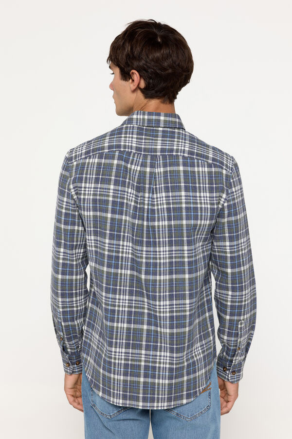 Milano Camisa Twill Cuadros Estampado azul