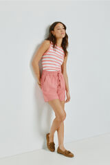 Milano Bermuda lisa con cinturilla el&aacute;stica Rosa