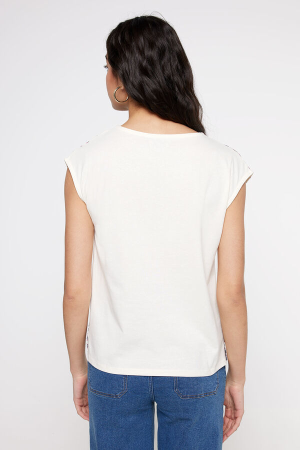 Fifty Outlet T-shirt bimatéria Estampado branco