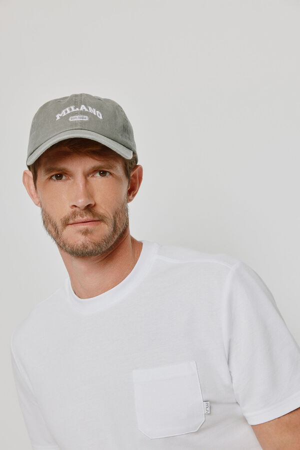 Milano Bon&eacute; com pala em tecido Cinza medio