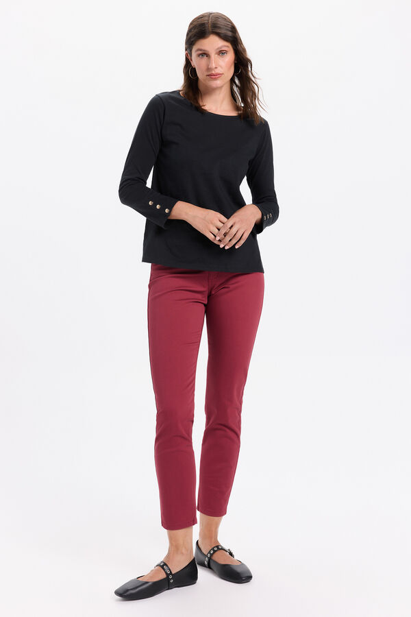 Milano T-shirt de manga com manga francesa Preto