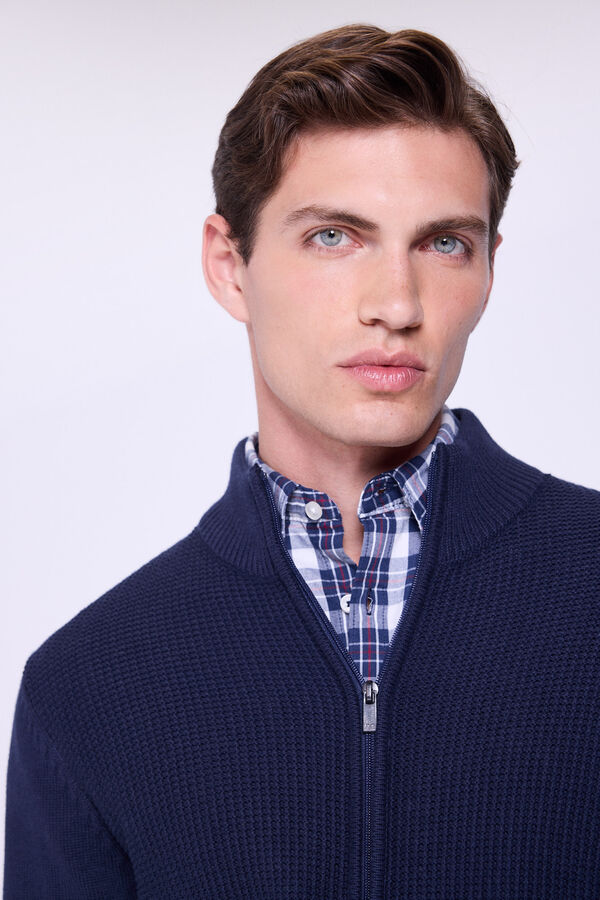 Milano Casaco de algodão com fecho Marinho