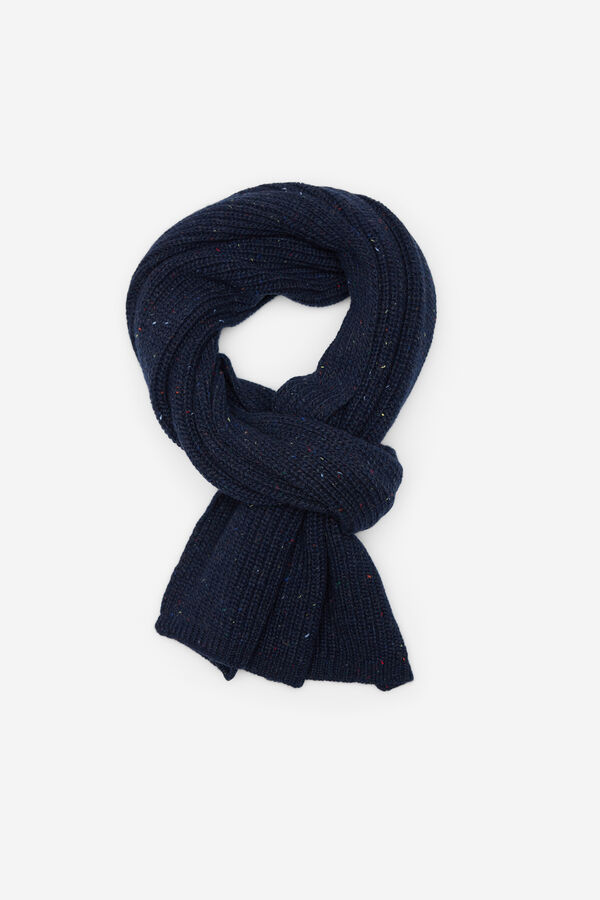 Milano Bufanda de punto con neps Navy