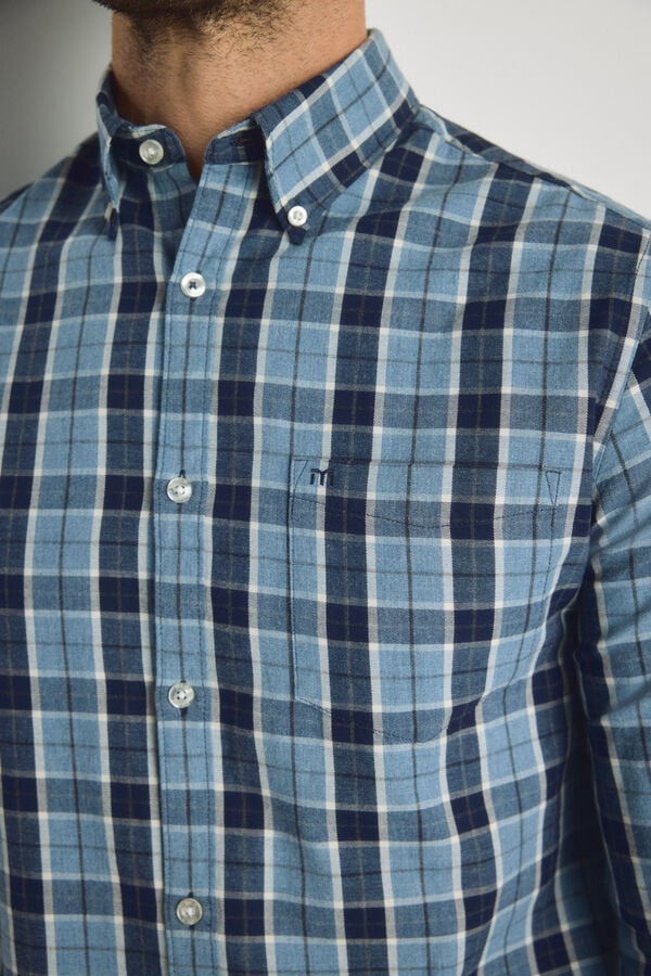 Milano Camisa cuadros manga larga Navy