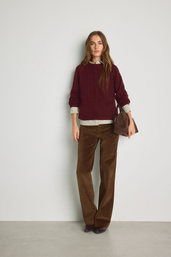 Milano Camisola gola redonda com estrutura Bordeaux