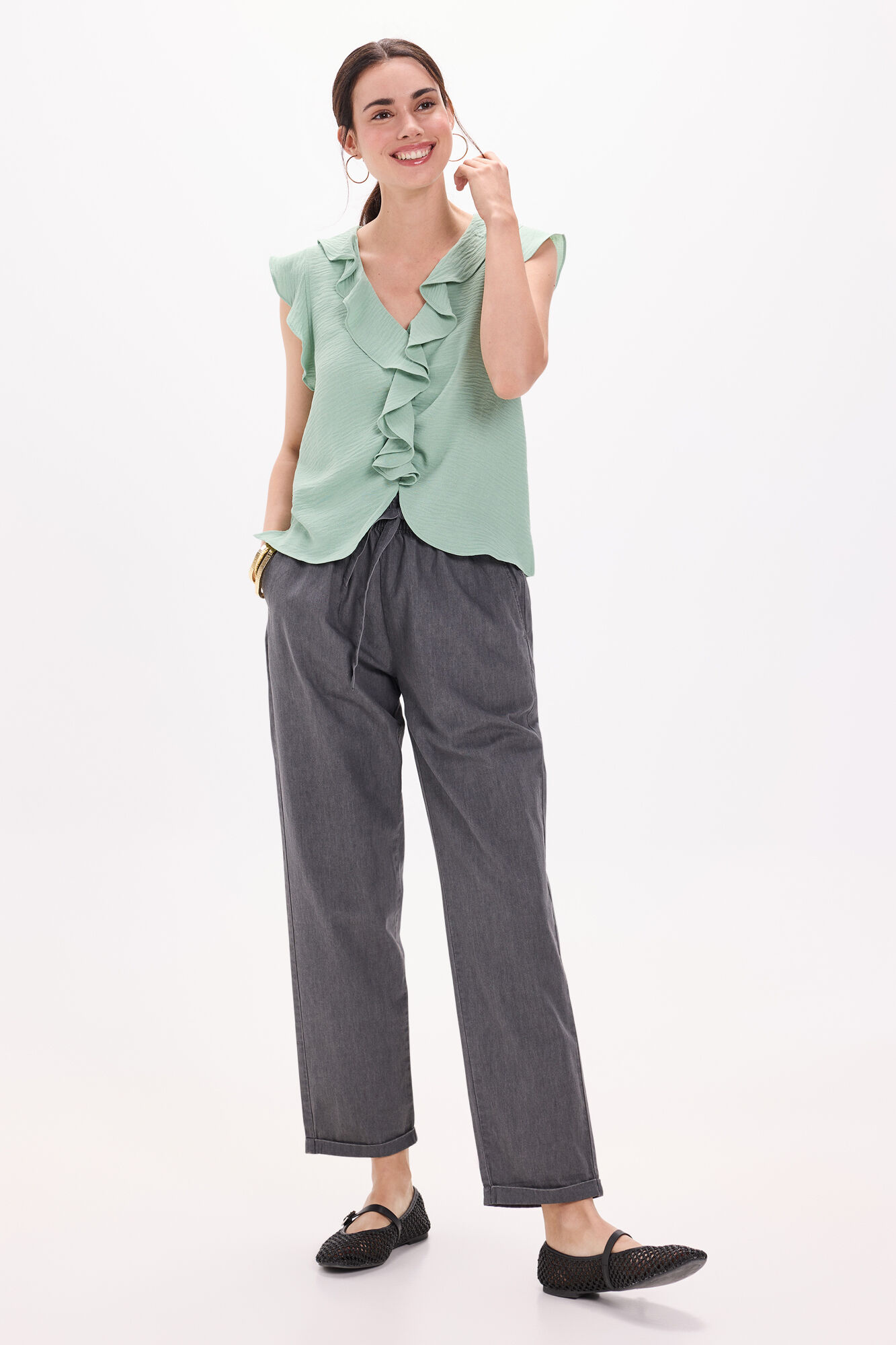 Milano Blusa fluida volantes