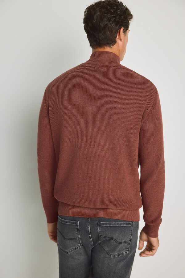 Milano Camisola gola semicisne com fecho-&eacute;clair Laranja