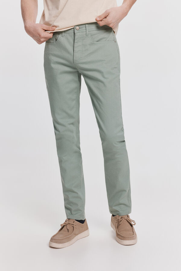 Milano Pantal&oacute;n 5 Bolsillos Kaki Oscuro