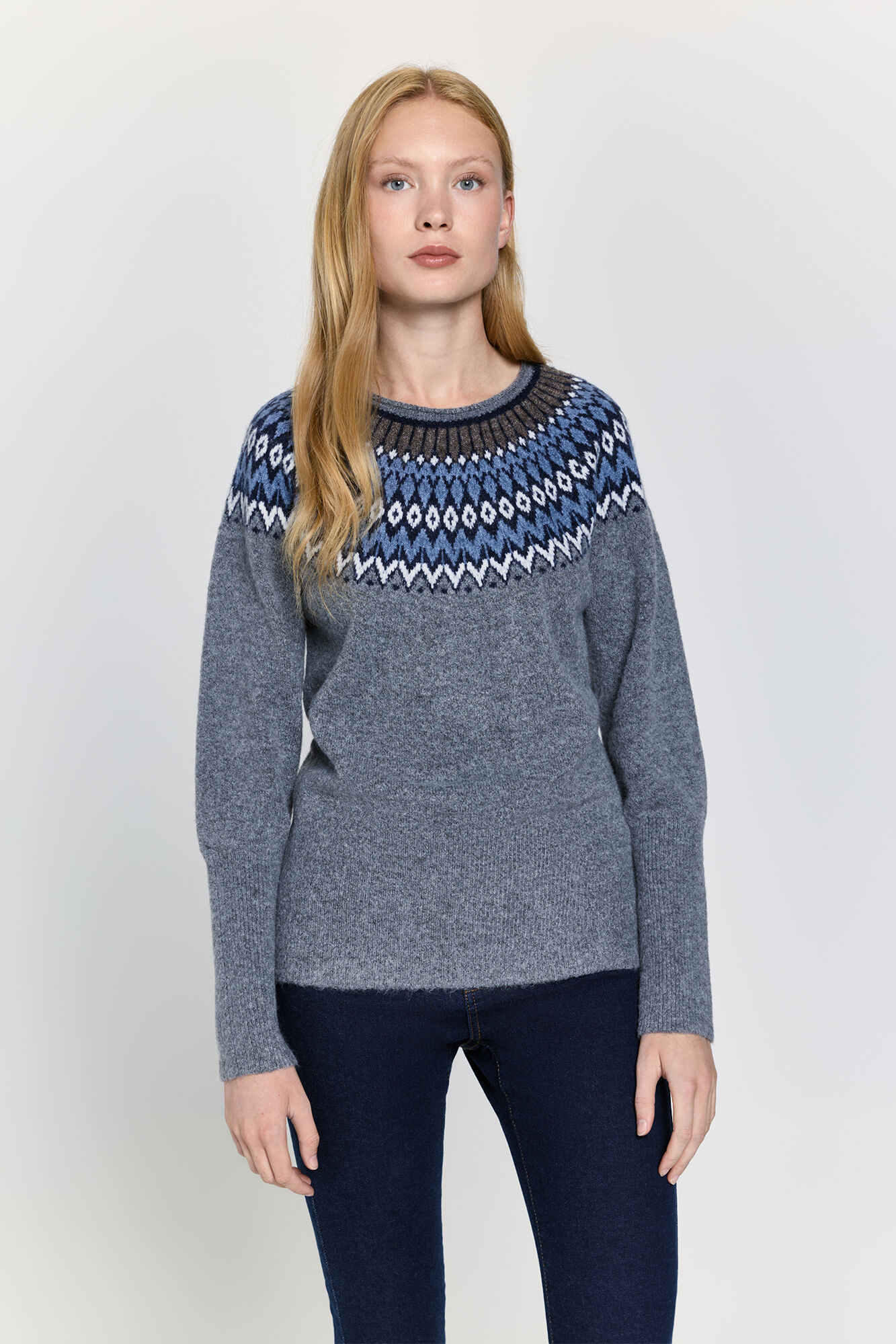 Milano Jersey punto jacquard en cuello