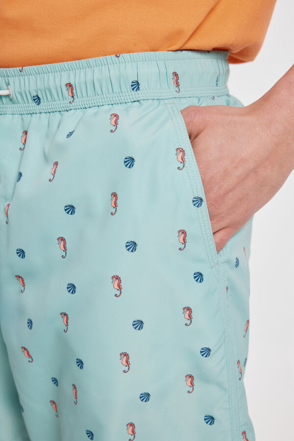 Milano Maiô com estampa contrastante Azul