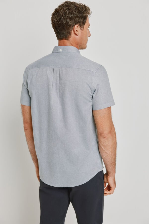 Springfield Camisa lisa de manga curta Azul indigo