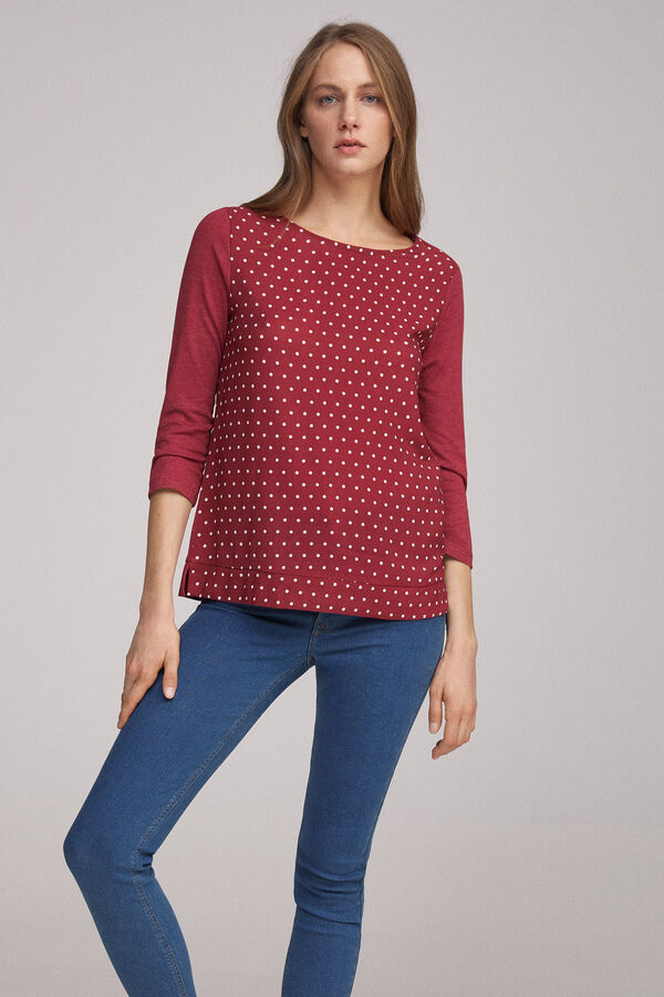 Fifty Outlet Blusa combinada Rojo