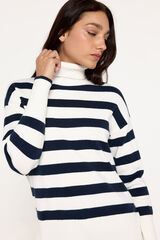 Milano Jersey cuello vuelto bajo abierto Navy