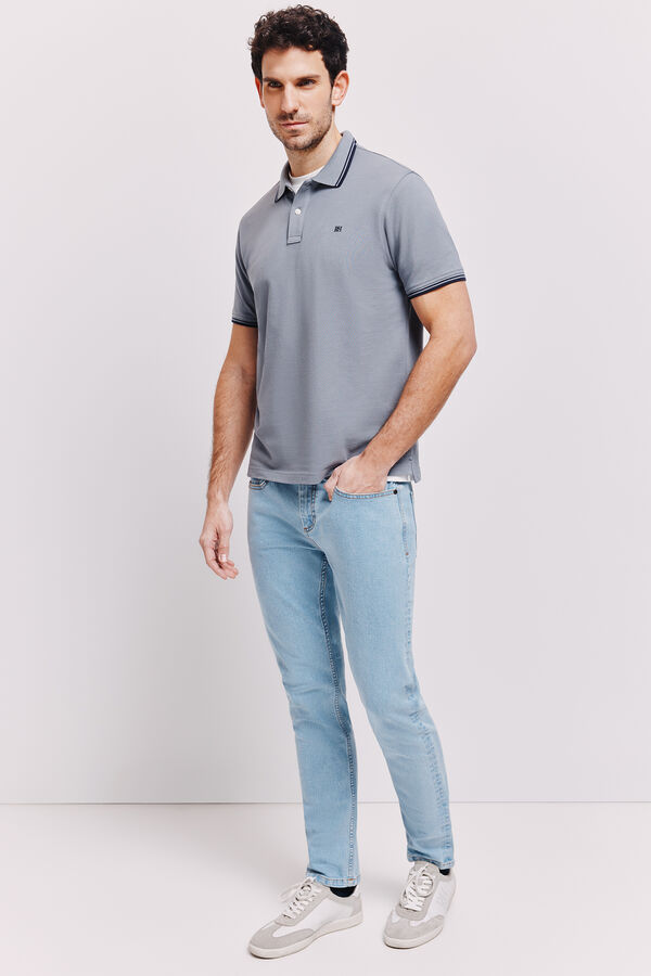 Pedro del Hierro Polo manga curta Cinza medio