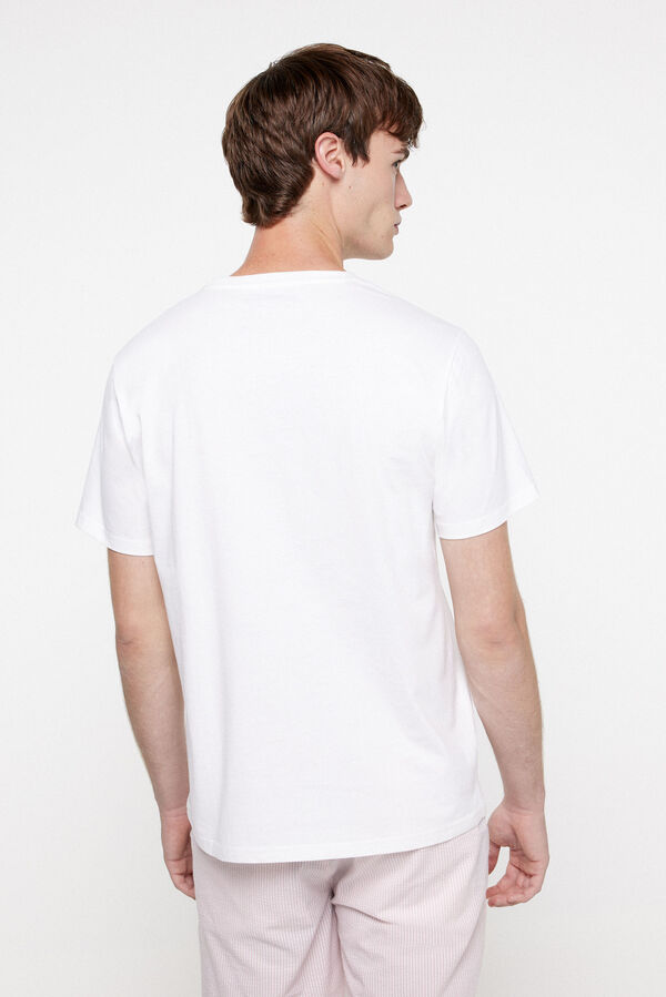 Fifty Outlet Camiseta Algodón Estampada. Branco