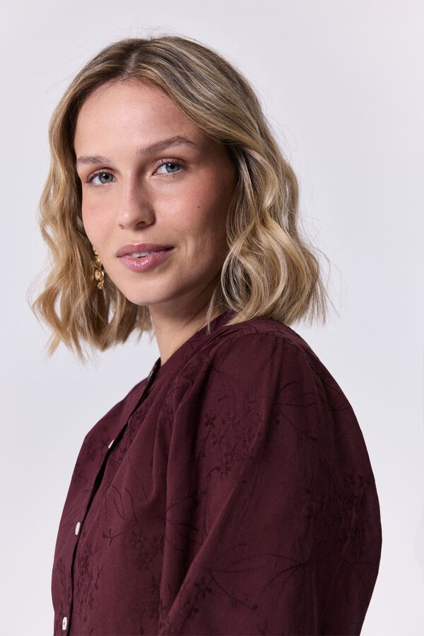 Milano Blusa tejido bordado Vino