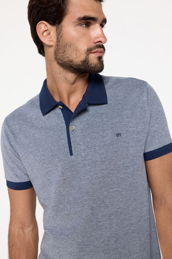 Fifty Outlet Polo de algodón tejido bicolor. Navy