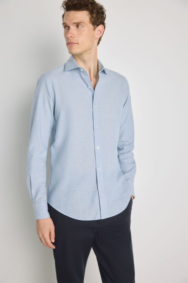 Pedro del Hierro Camisa lisa manga larga Azul Claro