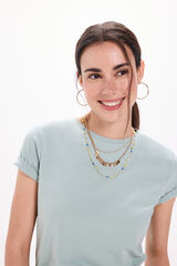 Milano Camiseta elástica de manga curta com soft touch Azul