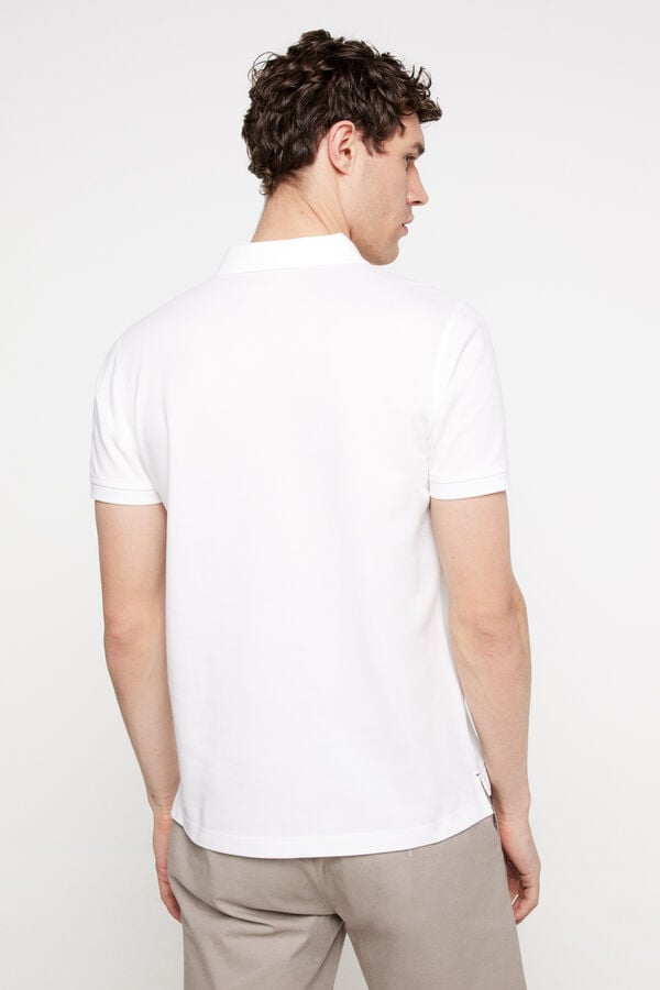 Fifty Outlet Polo pique manga curta com logo em peito Branco