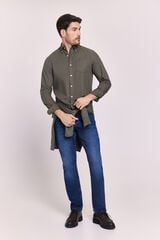 Pedro del Hierro Camisa lisa relaxed fit Kaki Oscuro