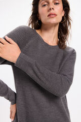 Milano Vestido midi punto Gris Oscuro