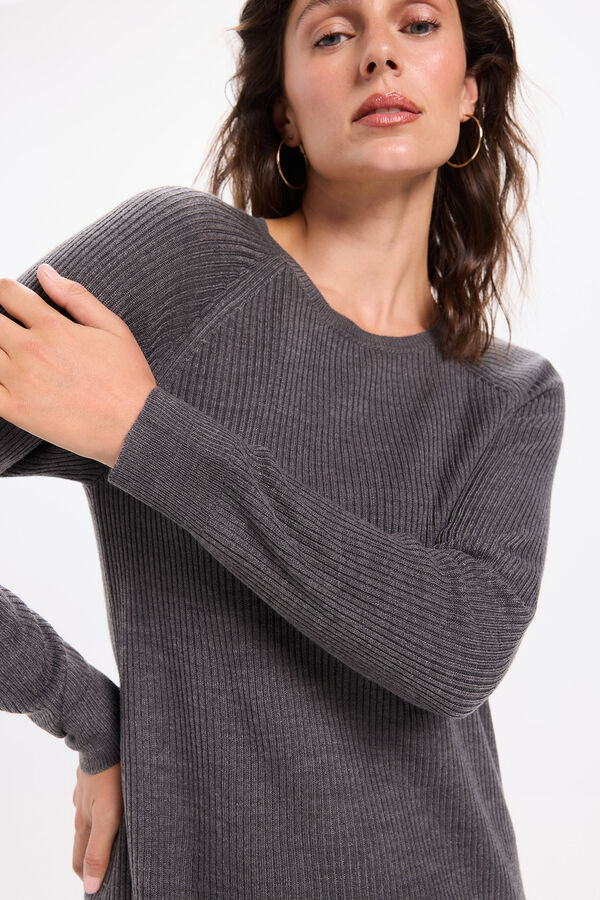 Milano Vestido midi punto Gris Oscuro