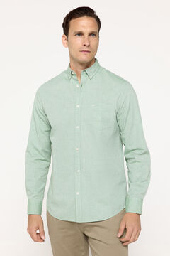 Fifty Outlet Camisa pinpoint lisa Verde escuro