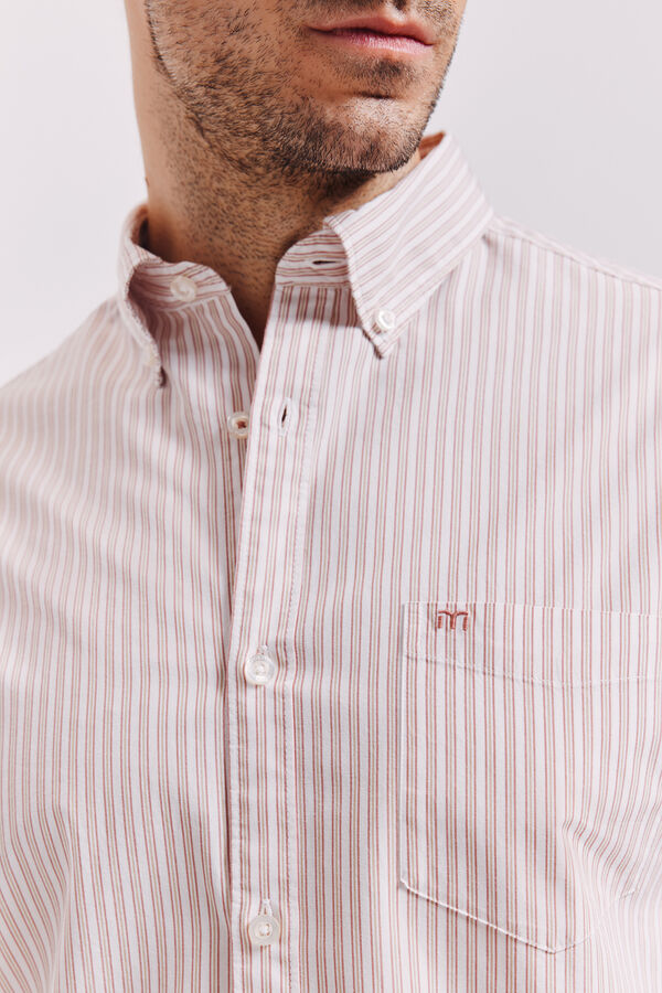 Milano Camisa rayas manga larga Vino