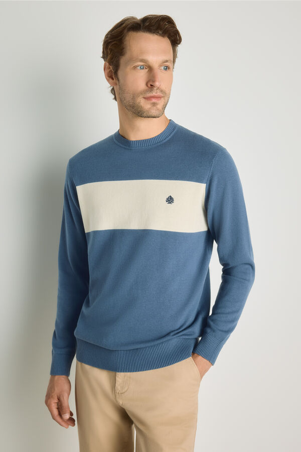 Springfield Jersey cuello caja Azul