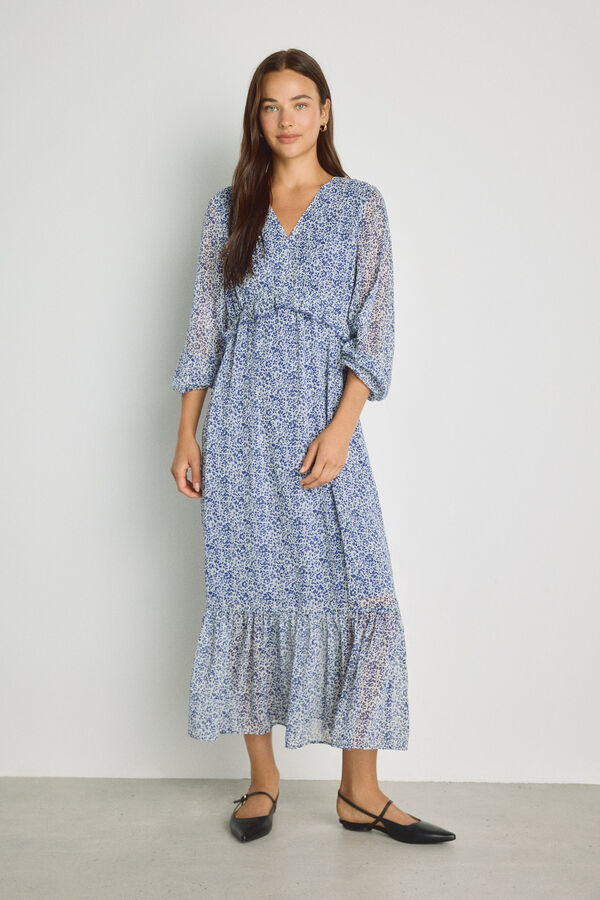 Milano Vestido cuello mao Navy