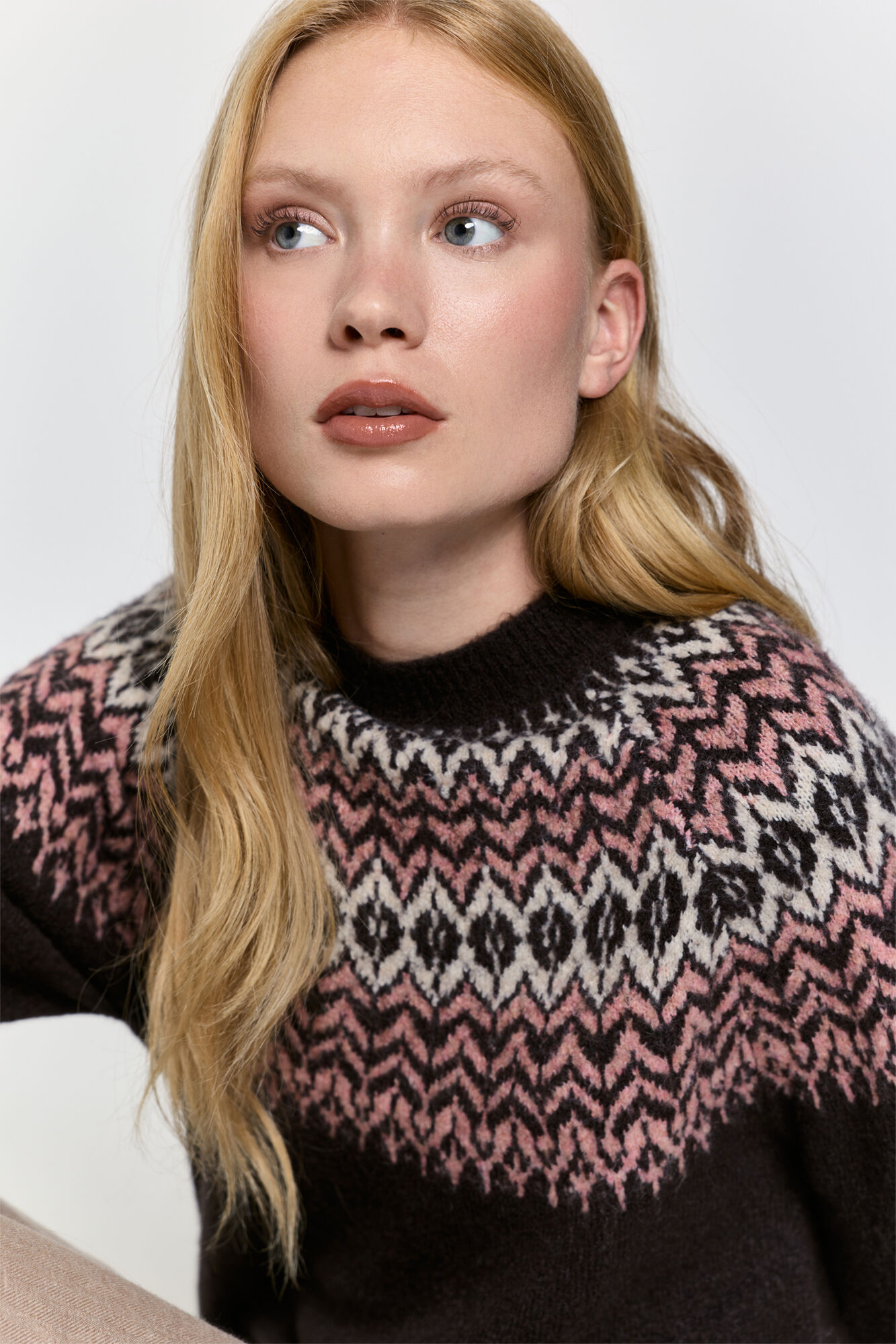 Milano Jersey de punto marron con jacquard