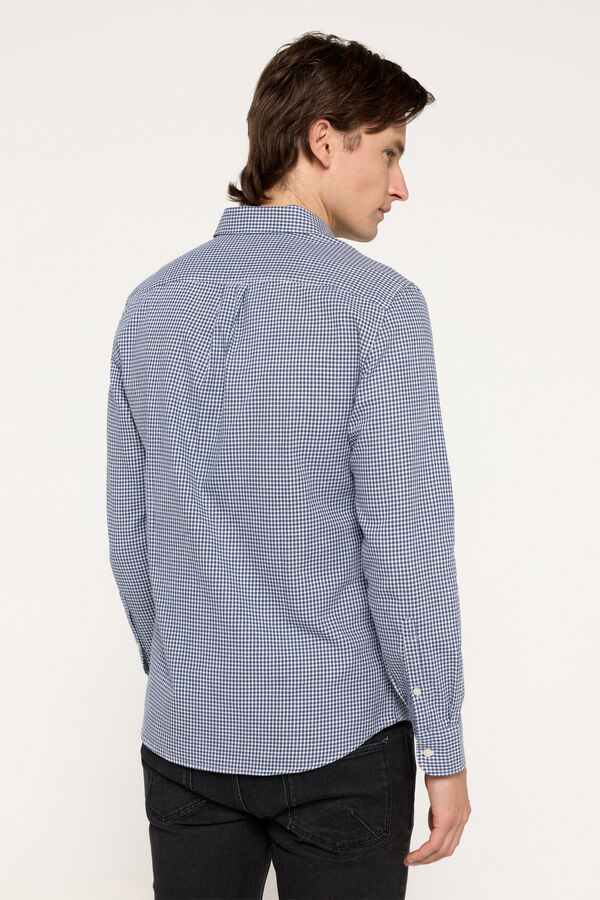 Milano Camisa Twill Xadrez Estampado azul