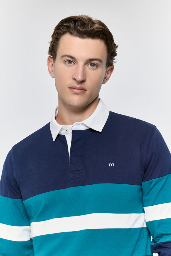 Milano Polo estilo rugby Marinho