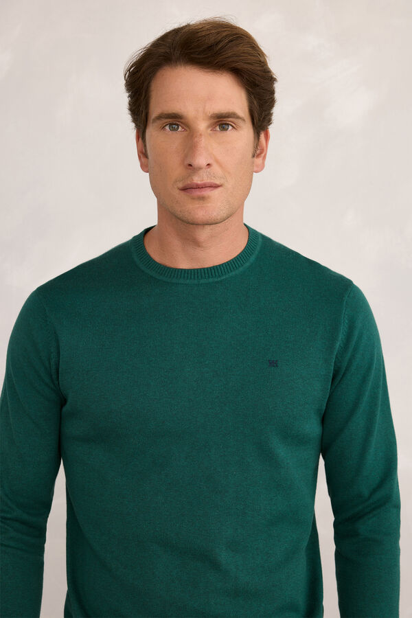 Pedro del Hierro Camisola básico redondo Verde escuro