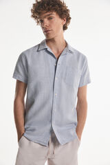 Fifty Outlet Camisa lapela Curta marinho mistura