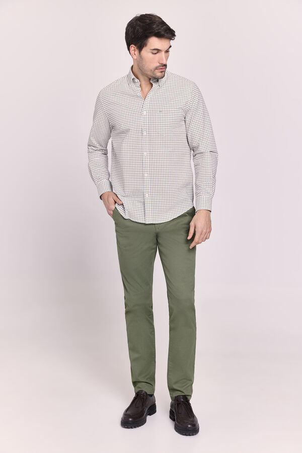 Milano Camisa manga comprida aos quadrados Vinho