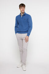 Milano Jersey Cremallera Algod&oacute;n. Azul Oscuro