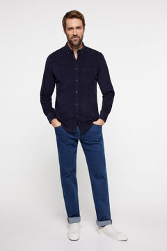 Fifty Outlet Camisa Micropana Lisa navy
