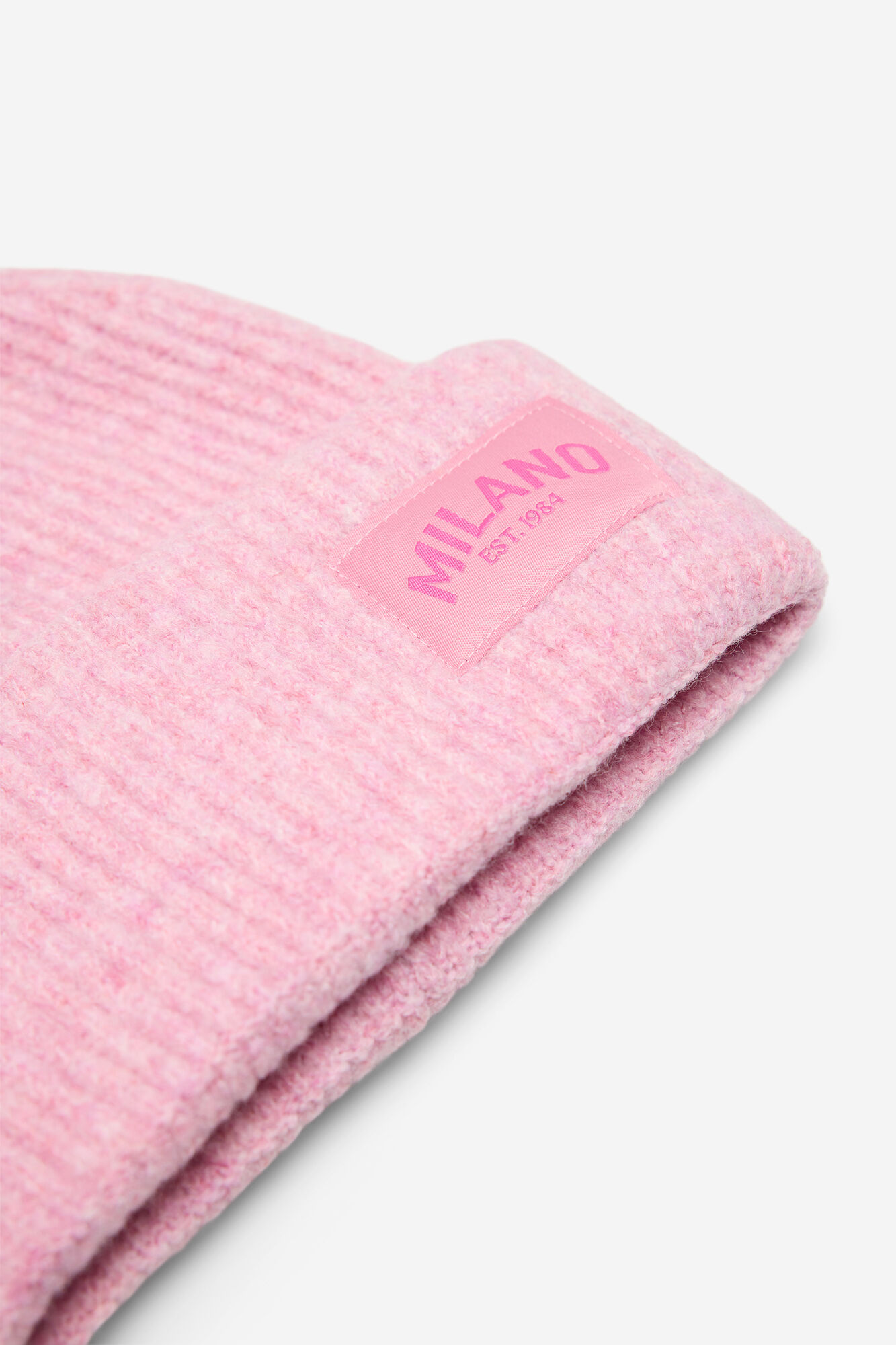 Milano Gorro rosa con etiqueta Milano