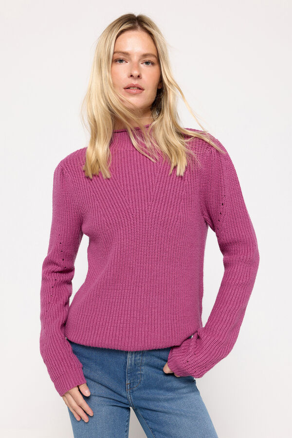 Milano Camisola gola cisne tato suave Rosa