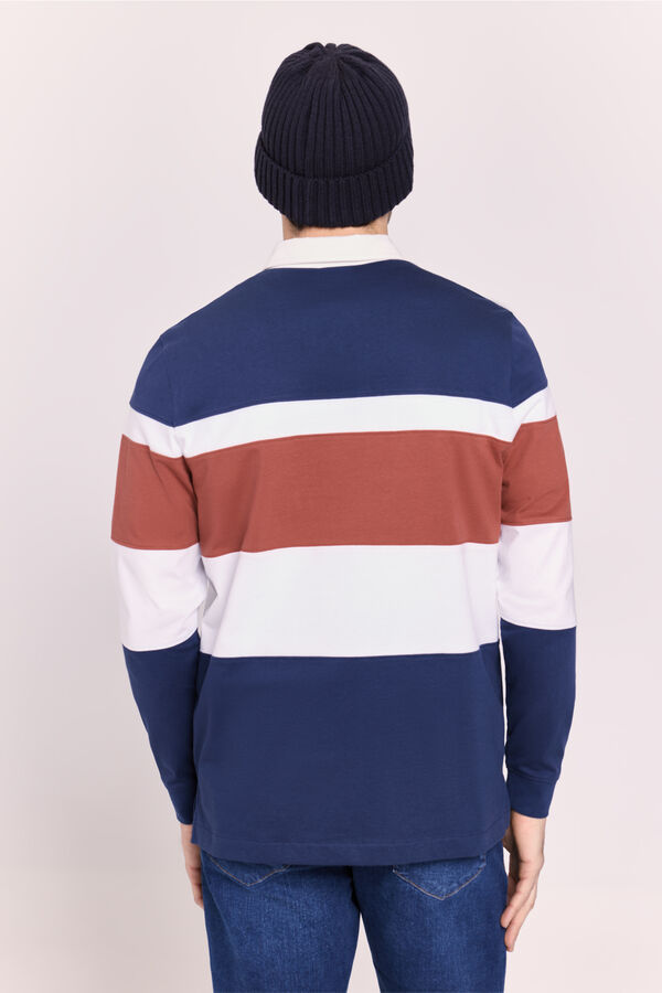 Milano Polo rayas manga larga Navy