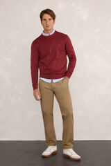 Milano Camisola básico redondo Bordeaux