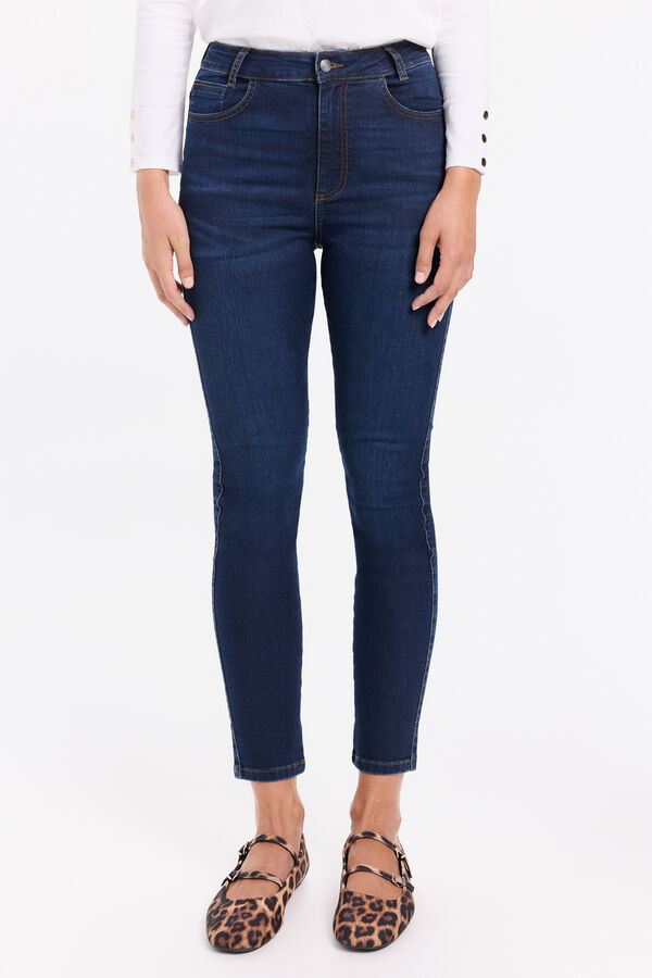 Milano Calça jeans push-up de cintura média Azul