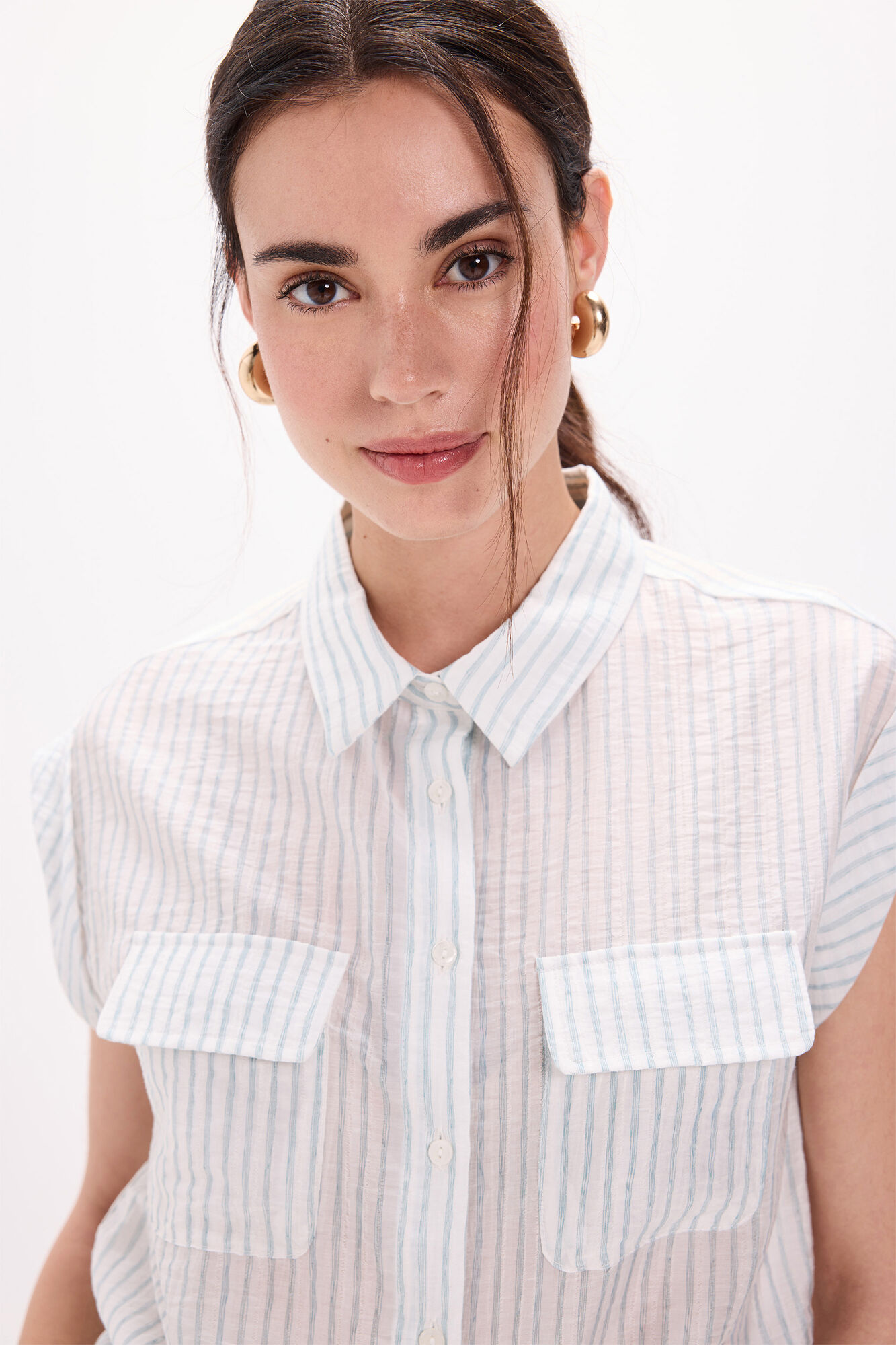 Milano Camisa fluida bolsillos