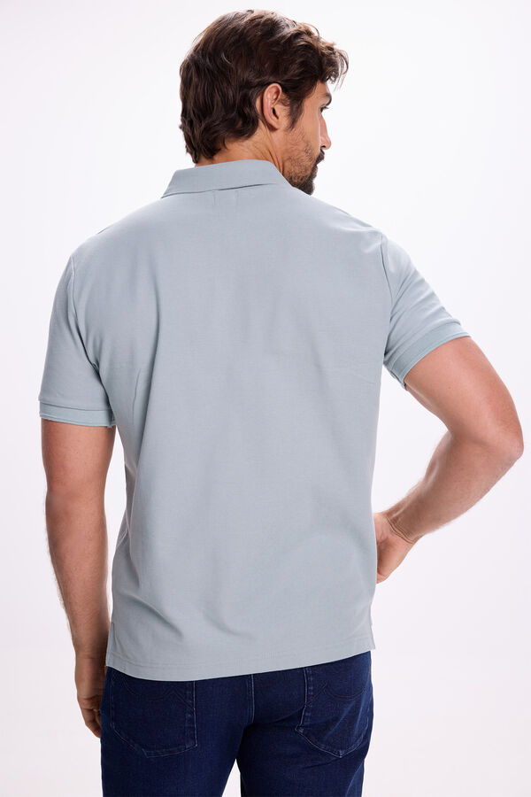 Milano Camisa polo Oxford com botões Azul