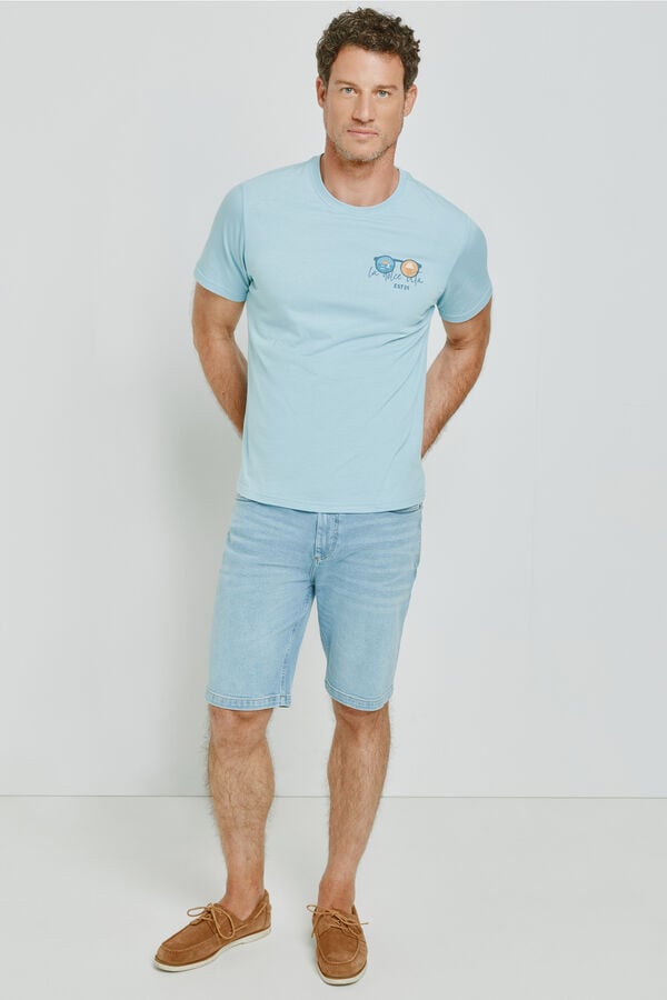 Milano Bermuda vaquera regular fit Azul Claro