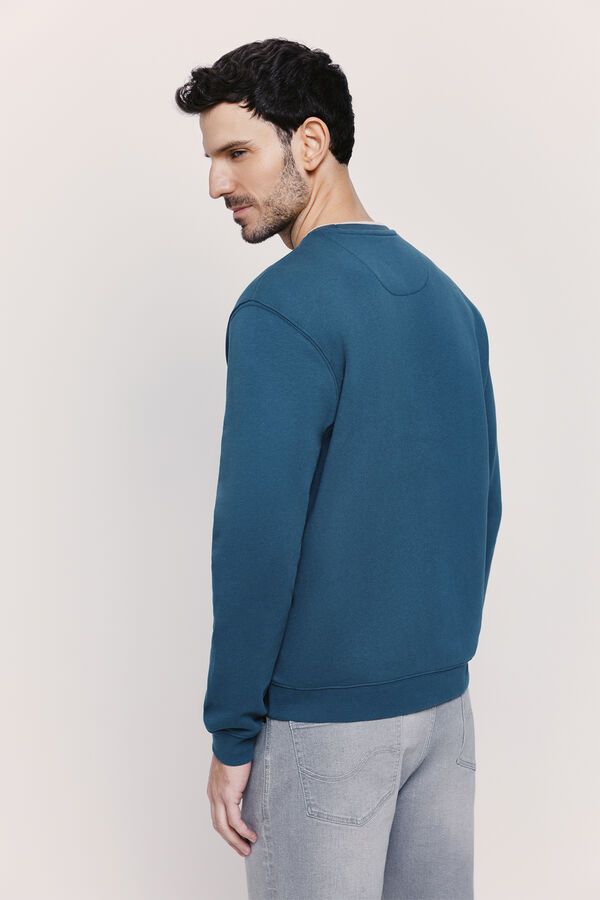 Springfield Sudadera cuello redondo con logo bordado Azul