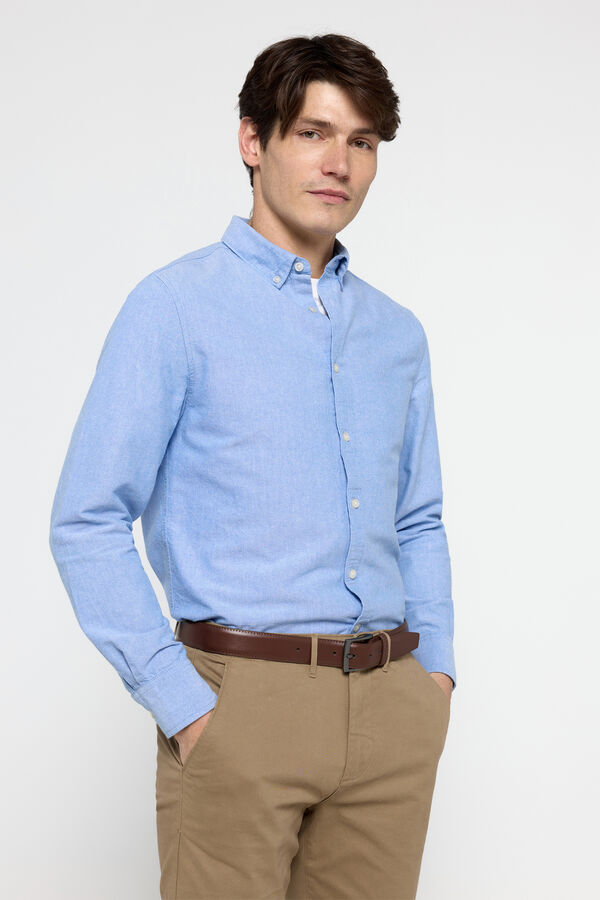 Milano Camisa oxford lisa Azul claro