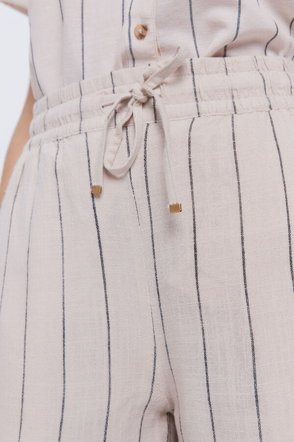 Milano Bermuda de linho Estampado bronzeada